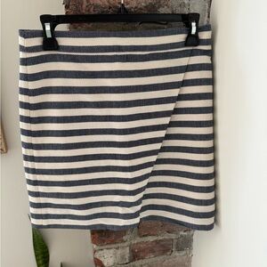 J.Crew Navy and White Women's Wrap Skirt